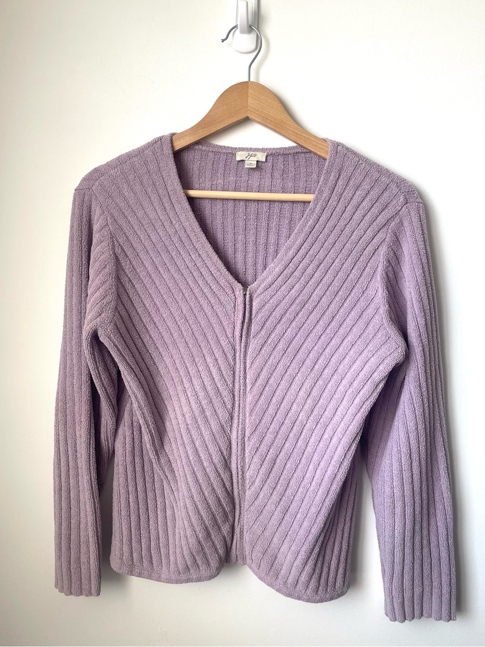 J. Jill women's purple front zip v-neck jacket size small